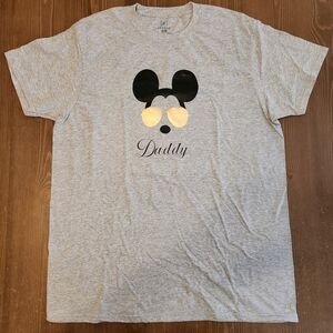 Mickey Mouse With Gold Sunglasses Daddy T Shirt Mens XL Daddy Mens Gray George